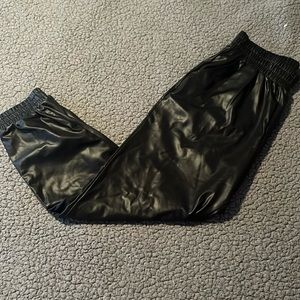 Leather joggers